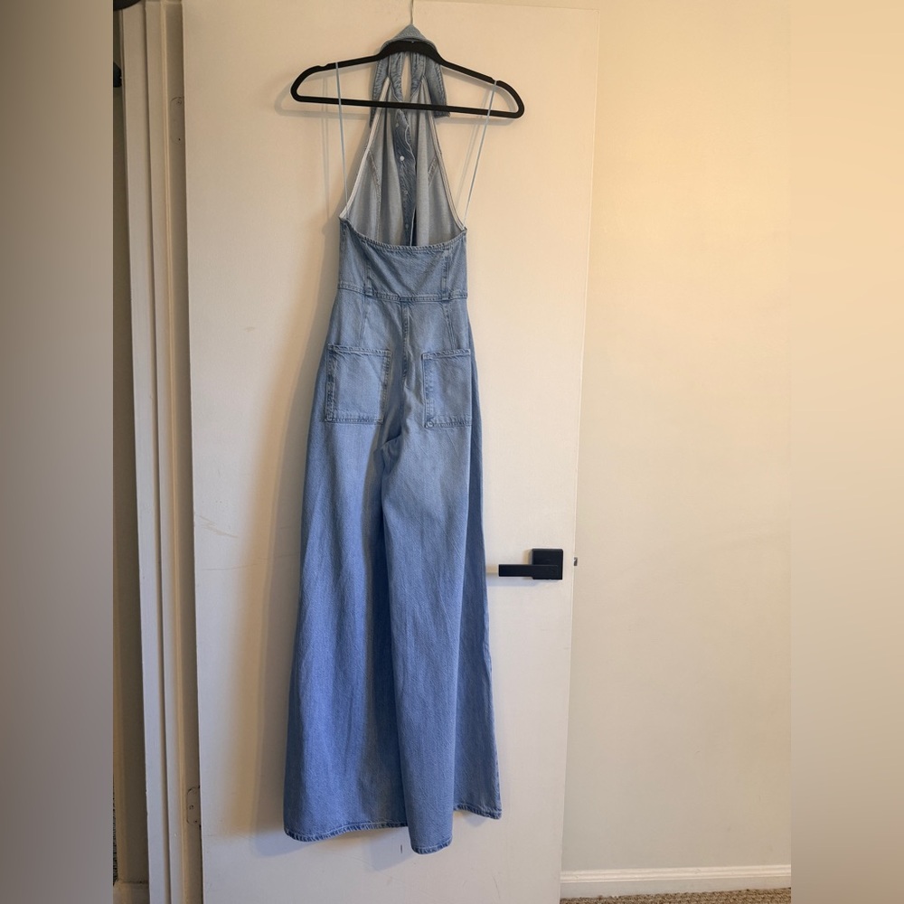ZARA Light Blue Denim Jumpsuit SIZE: XS - Picture 14 of 15